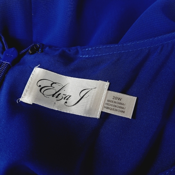 Eliza J Lined Blue Chiffon Ruffle 100% Polyester A Line Mini Dress p3882 - Picture 8 of 10